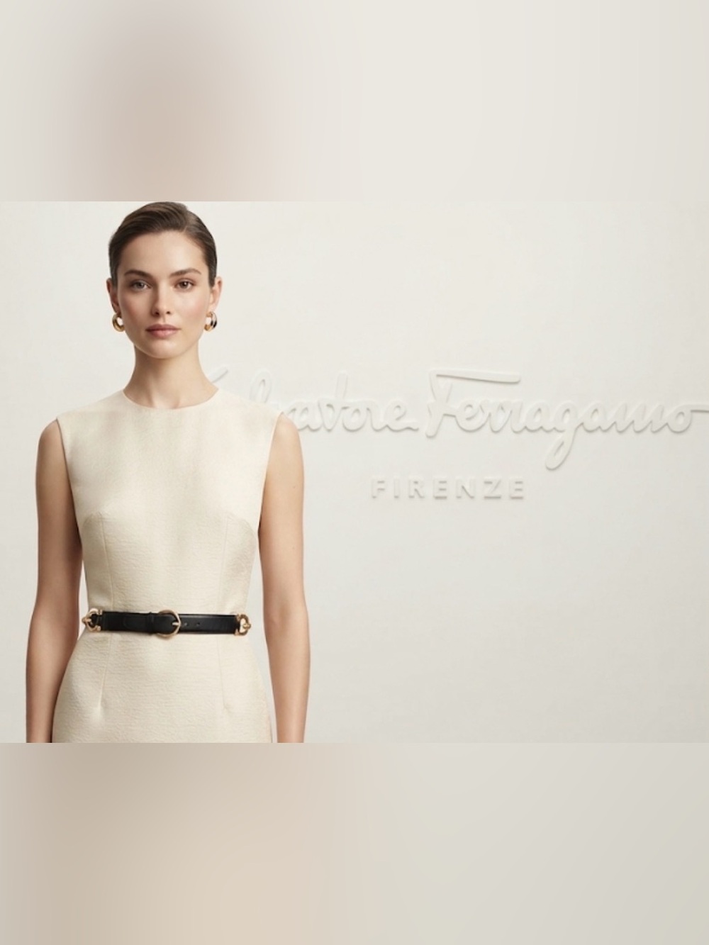 Authentic Salvatore Ferragamo luxury designer signature black leather belt S